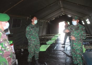 Dukung Pemerintah TNI – AD Siagakan Tenda Covid -19 Guntung Payung