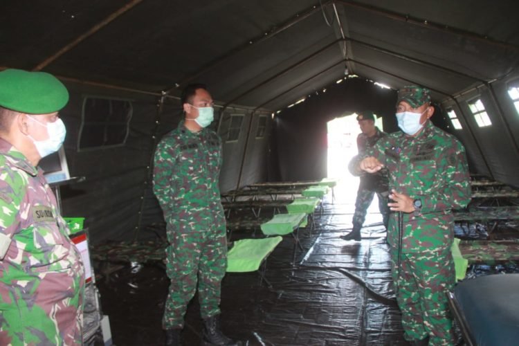 Dukung Pemerintah TNI – AD Siagakan Tenda Covid -19 Guntung Payung