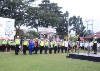 Polri Gelar Apel Sebelum Laksanakan Pengamanan Haul Guru Sekumpul 2020