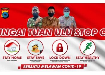 Pemerintah Desa Sungai Tuan Ulu Bersinergi Dengan Polisi Dan TNI Cegah Corona