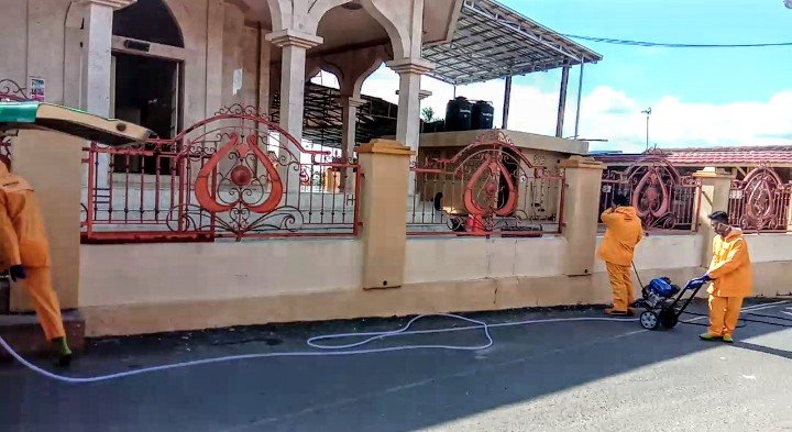 Satgas NU Banjar Sterilkan Tempat Ibadah