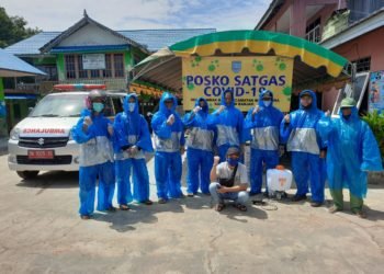 Tambak Baru Dirikan Posko Penanganan Covid-19 Serta Penyemperotan Desinfektan