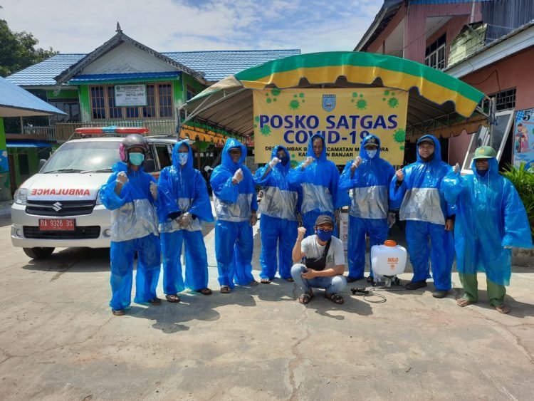 Tambak Baru Dirikan Posko Penanganan Covid-19 Serta Penyemperotan Desinfektan