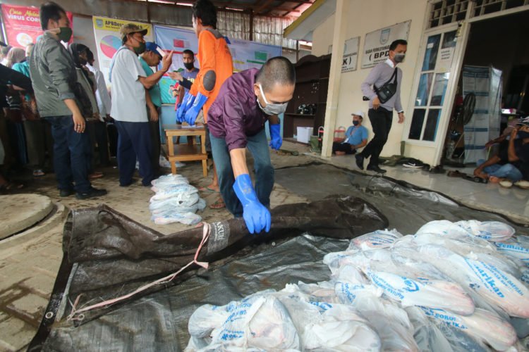 Dinas Perikanan Kabupaten Banjar Bagikan Ikan Ke Masyarakat