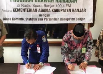Kemenag-Diskominfo Banjar Tandatangani MoU Kerjasama Siaran Dakwah Ramadhan