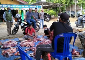 4 Ekor Sapi Disembelih Dihalaman Kantor DPC PKB Kabupaten Banjar