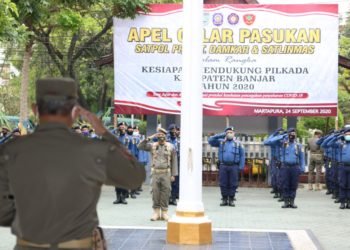 Satpol PP Kabupaten Banjar Gelar Pasukan Untuk Pilkada