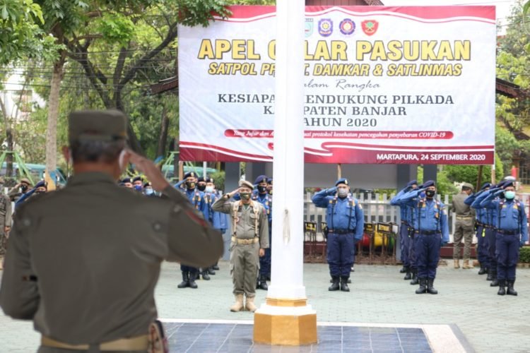 Satpol PP Kabupaten Banjar Gelar Pasukan Untuk Pilkada
