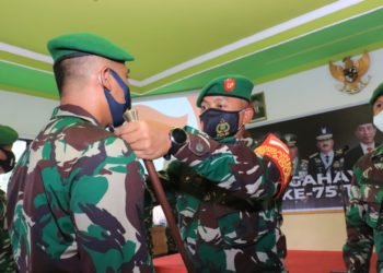 HUT TNI Ke – 75, 20 Prajuritnya Di Kodim 1006 Martapura Naik Pangkat