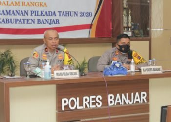 Kapolda Kalsel Cek Kesiapan Personel Untuk Pengamanan Pilkada