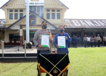 Polres Banjar Lakukan Kerjasama Dengan Dinas Kominfostandi Terkait Penyampaian Informasi