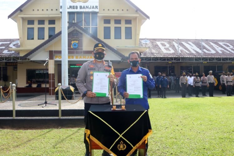 Polres Banjar Lakukan Kerjasama Dengan Dinas Kominfostandi Terkait Penyampaian Informasi