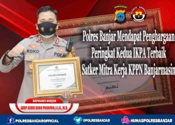 Polres Banjar Meraih Penghargaan Peringkat Kedua IKPA Dari KPPN Banjarmasin