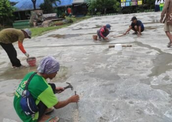 Lapangan Upacara SMP 6 Martapura Sudah Diperbaiki Kontraktor
