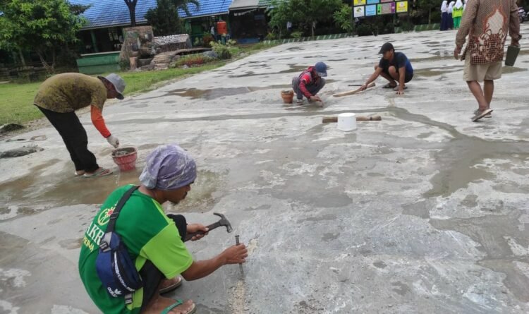 Lapangan Upacara SMP 6 Martapura Sudah Diperbaiki Kontraktor