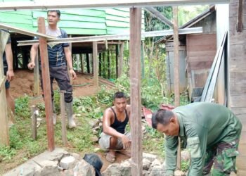 Hadapi Bulan Ramadhan, Babinsa Bikin WC Ditempat Ibadah