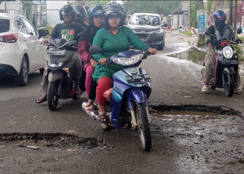 Jalan Veteran Sudah Dilakukan Perbaikan Oleh Dinas PUPRP Kabupaten Banjar