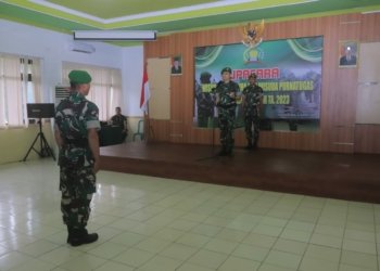 Dandim 1006/ Banjar Pimpin Upacara Purna Tugas Anggota