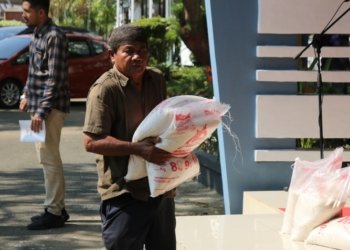 Wakil Bupati Kabupaten Banjar Lepas Penyaluran Beras Bagi Warga Kabupaten Banjar