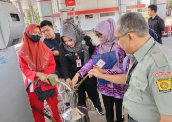 DKUMPP Kabupaten Banjar Lakukan Pengukuran Ulang Di SPBU