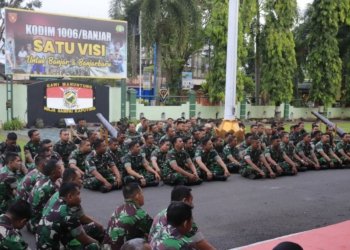 Dandim 1006/ Banjar Kumpulkan Prajuritnya Berikan Arahan Penekanan Panglima TNI
