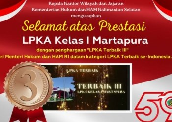 LPKA Martapura Raih Terbaik III Sebagai Lembaga Pembinaan Anak Se Indonesia
