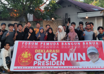 Puluhan Pemuda Yang Tergabung Dalam Komunitas Pemuda Peduli Banua Deklarasikan Cak Imin Jadi Presiden