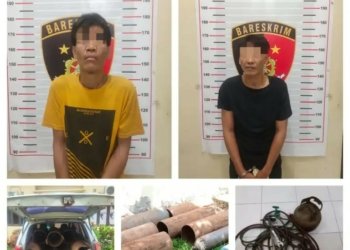 Pencuri Pipa Penyangga Tanah Longsor di Sungai Musi Diamankan Polsek Sekayu, 4 masih Buron