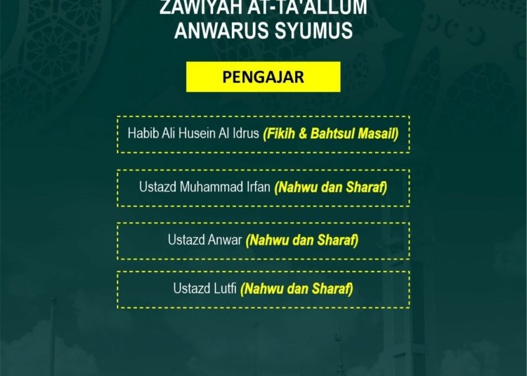 Ingin Belajar Ilmu Nahwu Dan Sharaf, Zawiyah At-Sa’allum Anwar As-Syumus Tempatnya