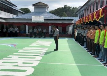 Lapas Kelas IIA Kotabaru Gelar Upacara Puncak Peringatan Hari Kementerian Hukum dan HAM R.I (HDKD) Ke-78 Tahun 2023