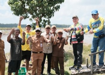 Bupati Kotabaru Panen Udang dan Ikan Bandeng