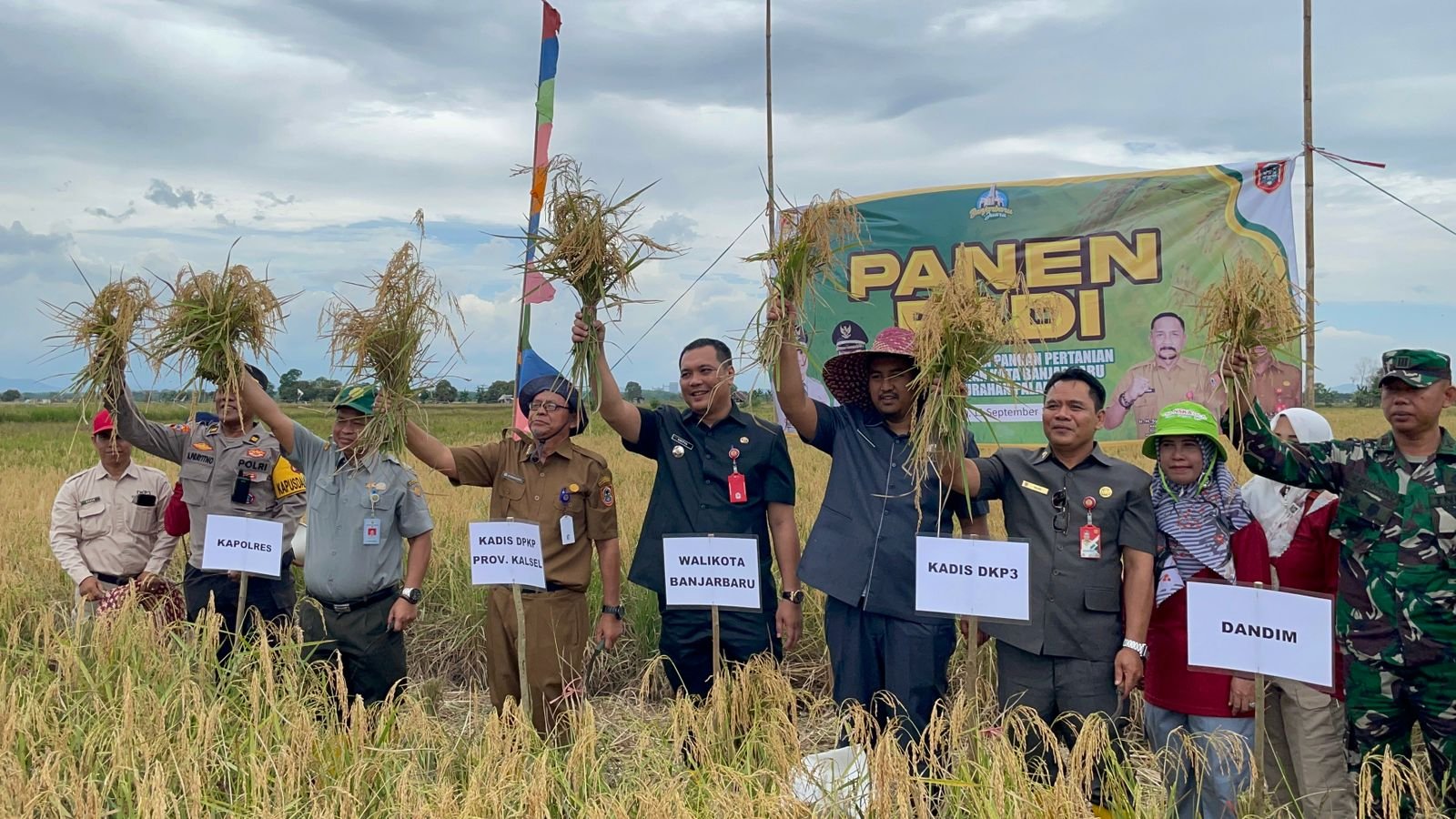 Meski Kemarau, Banjarbaru Panen Puluhan Hektare Padi di Kelurahan Palam