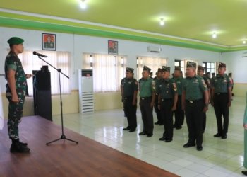 Dandim Banjar Pimpin Upacara Kenaikan Pangkat
