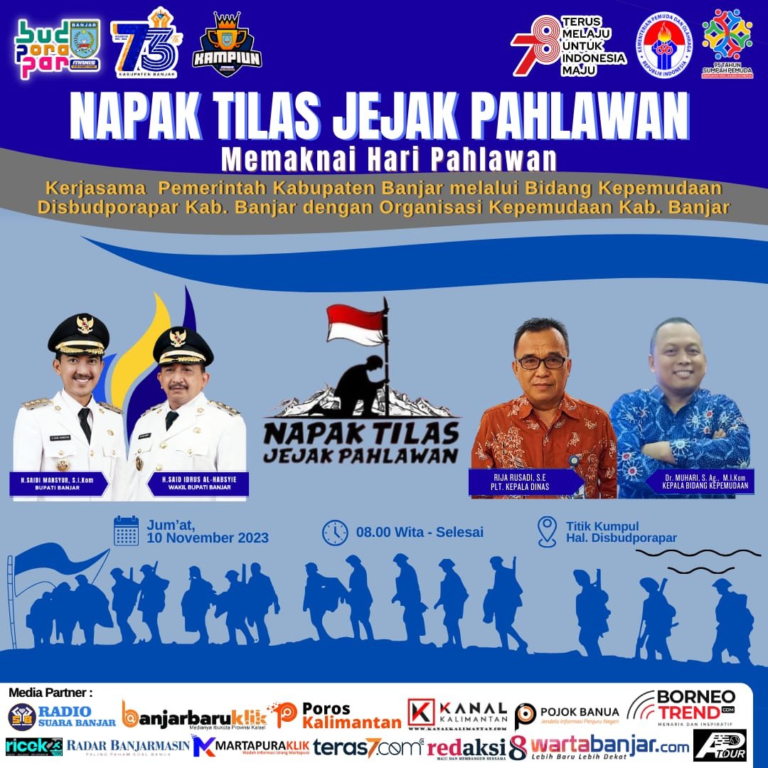 Bidang Kepemudaan Disbudporapar Kabupaten Banjar Akan Gelar Napak Tilas Jejak Pahlawan