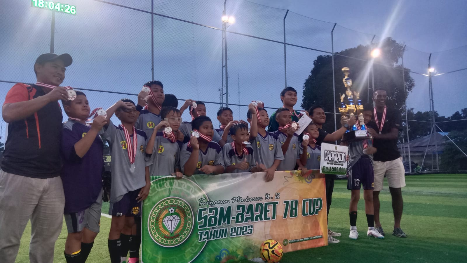 SOBP Banjarbaru Pecahkan ‘Kutukan’ Runner Up di Tournamen Mini Soccer U-12 SBM Baret 78