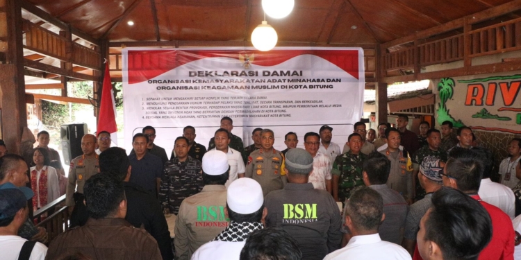 Pasca Bentrok, Dua Ormas Besar di Bitung Deklarasi Damai