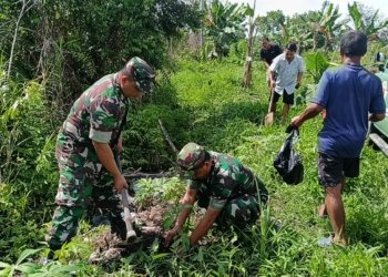 Pasca Karhutla Personil Koramil Gambut Penghijauan Dengan Menanam Pohon