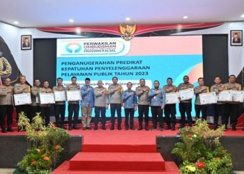 Polres Banjarbaru Raih Penghargaan Tertinggi Pelayanan Publik 2023 Dari Ombudsman