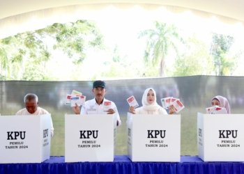 Bupati Banjar Bersama Forkopimda Pantau TPS Pemilu 2024