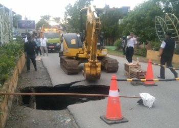 Jalan Penghubung 2 Desa di Jalan Hasan Basri Kotabaru Jebol, Kadis PUPR Garcep