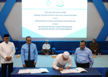 PTAM Intan Banjar Lakukan MoU Dengan Kejaksaan Negeri Kabupaten Banjar Dan Kota Banjarbaru
