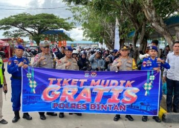 Polres Bintan Sudah Bagikan 250 Tiket Balik Gratis ke Pemudik