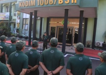 Dandim 1006/Banjar Pimpin Apel Pasca Cuti Lebaran