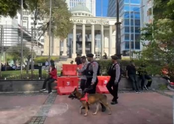 Sidang Sengketa Pilpres di MK, Polisi Bawa Anjing Pelacak