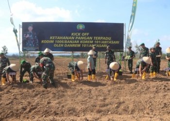 Danrem 101/Antasari Kick Off Buka 200 Hektar Lahan Pertanian Terpadu Dibukit Petruk Sungai Ulin