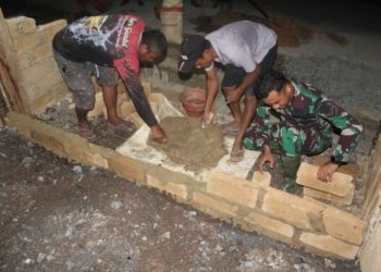 Kodim 1022/Tanbu Lanjutkan Rehabilitasi Poskamling Hingga Pelebaran Jalan