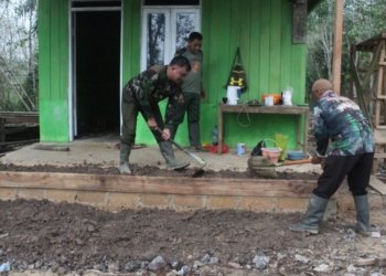 Kodim 1022/Tanbu Selesaikan Rehab Rumah dan Perataan Jalan