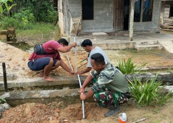 Kodim 1022/Tanah Bumbu Bangun Fasilitas Air Bersih di Desa Karang Rejo