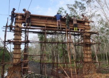 Gapura TMMD ke 120 Kodim 1022/Tanbu Hampir Selesai