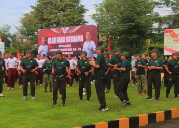 HUT Bhayangkara Ke 78, Kodim 1006 Banjar Ikut Meriahkan Olahraga Bersama
